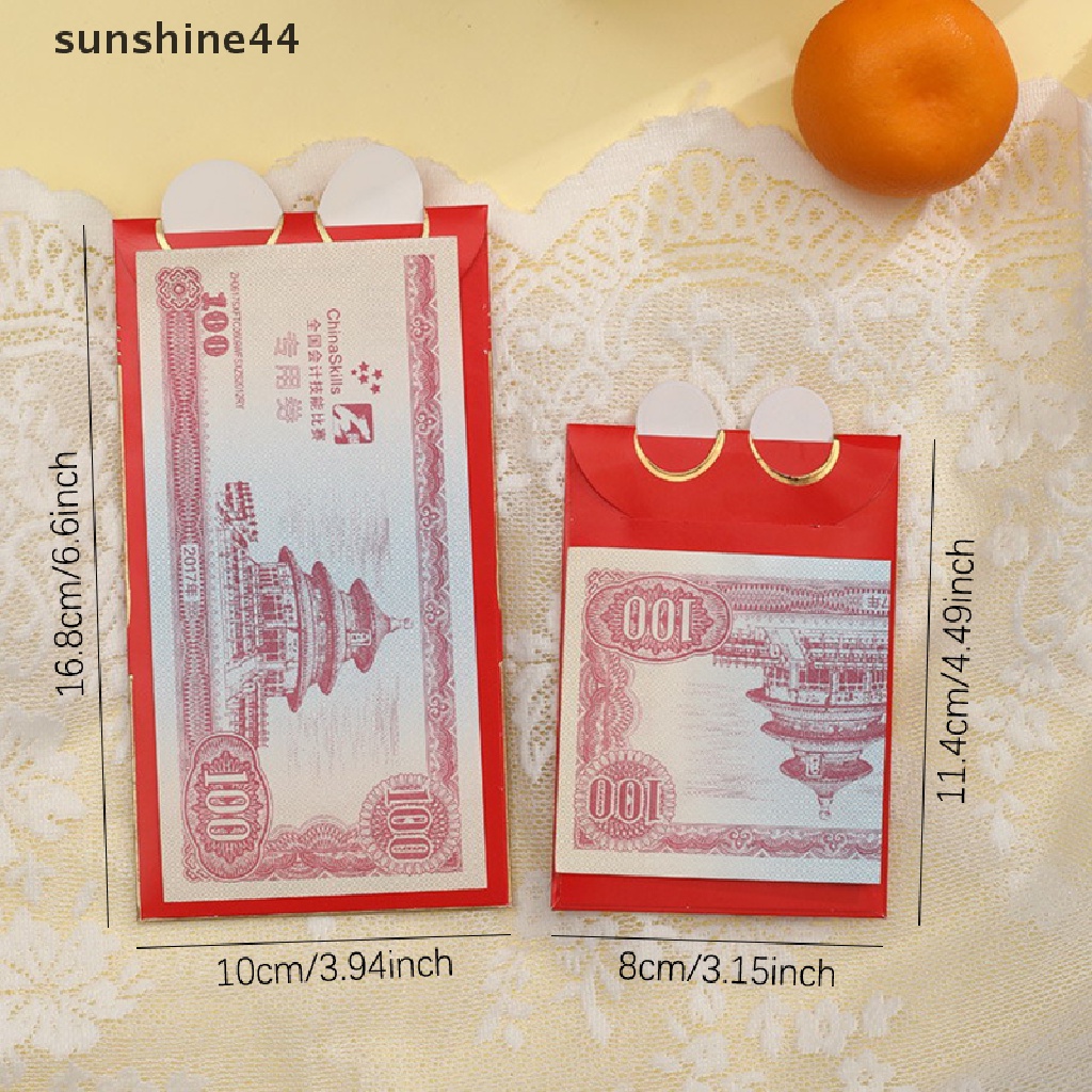 Sunshine 6Pcs Amplop Angpao Tahun Baru Cina / Imlek Gambar Kartun Kelinci 2023