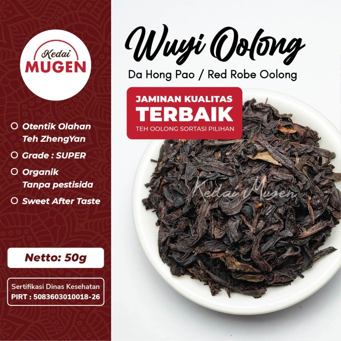 

CHINESE TEA DA HONG PAO WUYI RED ROBE OOLONG TEH OOLONG WUYI 50G