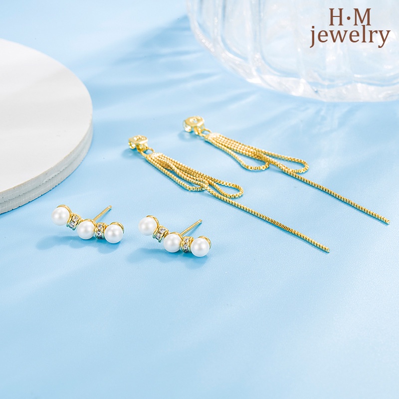 Anting Gantung Panjang Model Rumbai Dengan Mutiara Untuk Wanita 2022