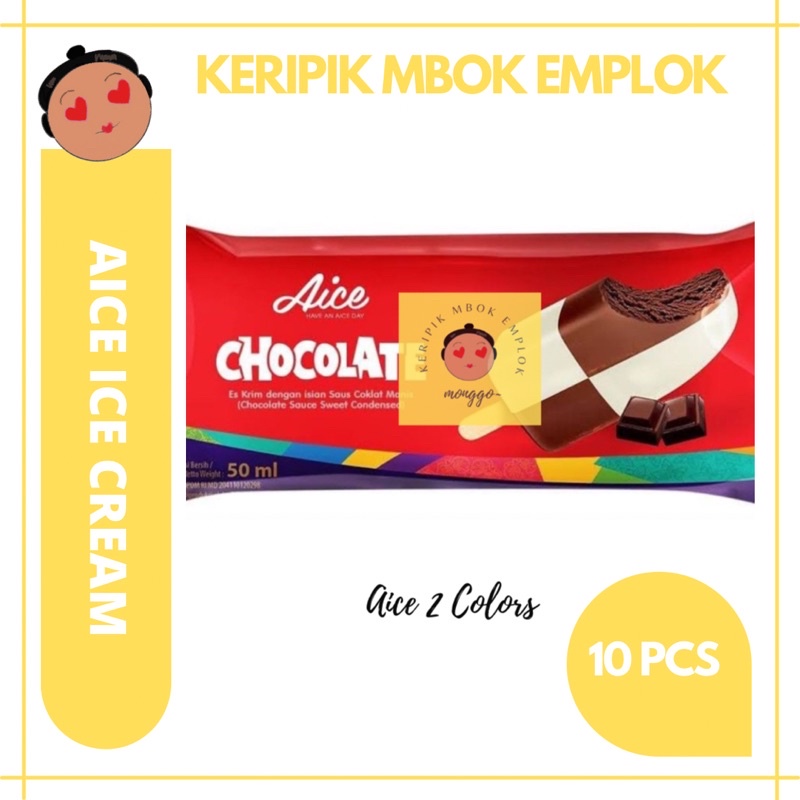 

AICE ICE CREAM ES KRIM 2 COLORS STICK VANILA CHOCOLATE 50 ML - 10 PCS