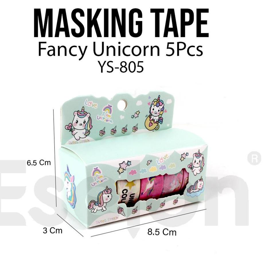

▶ 1box isi 5roll Masking Tape Unicorn Fancy YS805 / Washi Tape ㊜