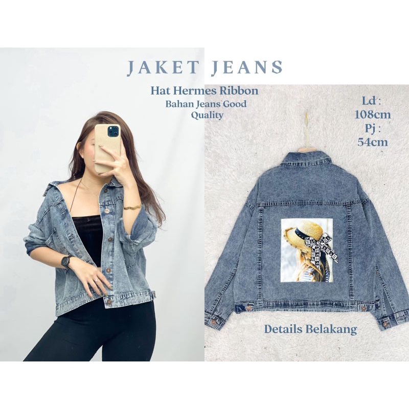 Jaket jeans Wanita Lengan Panjang Motif Import