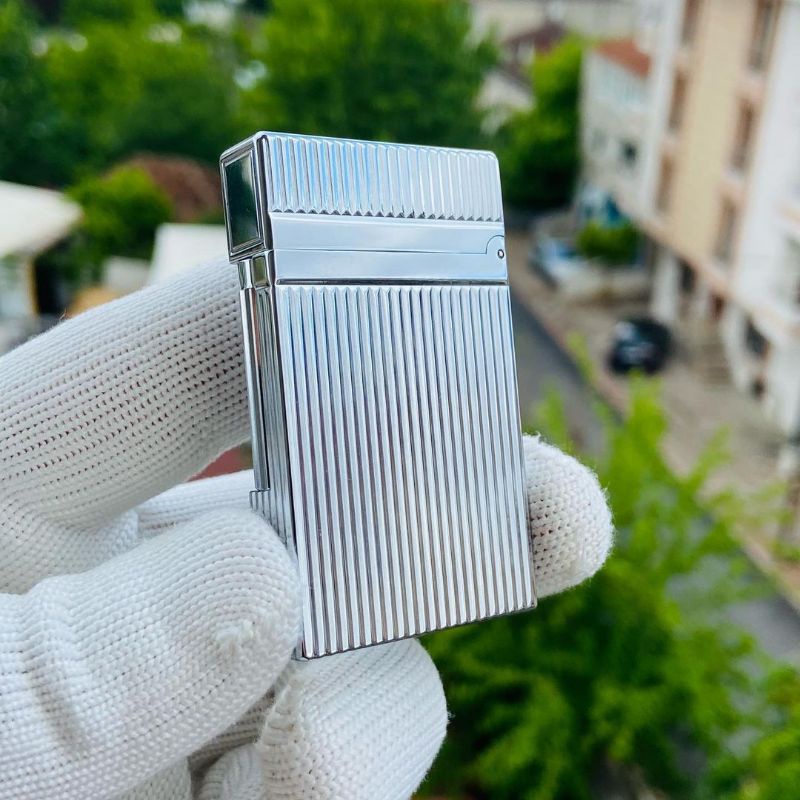 Korek Api S.t Dupont Line Silver Lighter Premium Quality