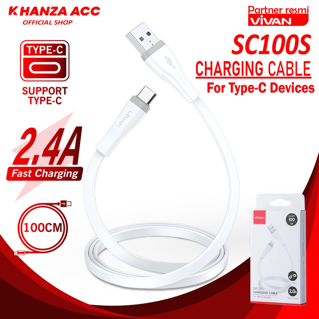 KHANZAACC VIVAN SC30S / SC100S / SC200S Kabel Data Type C 2.4A Fast Charging