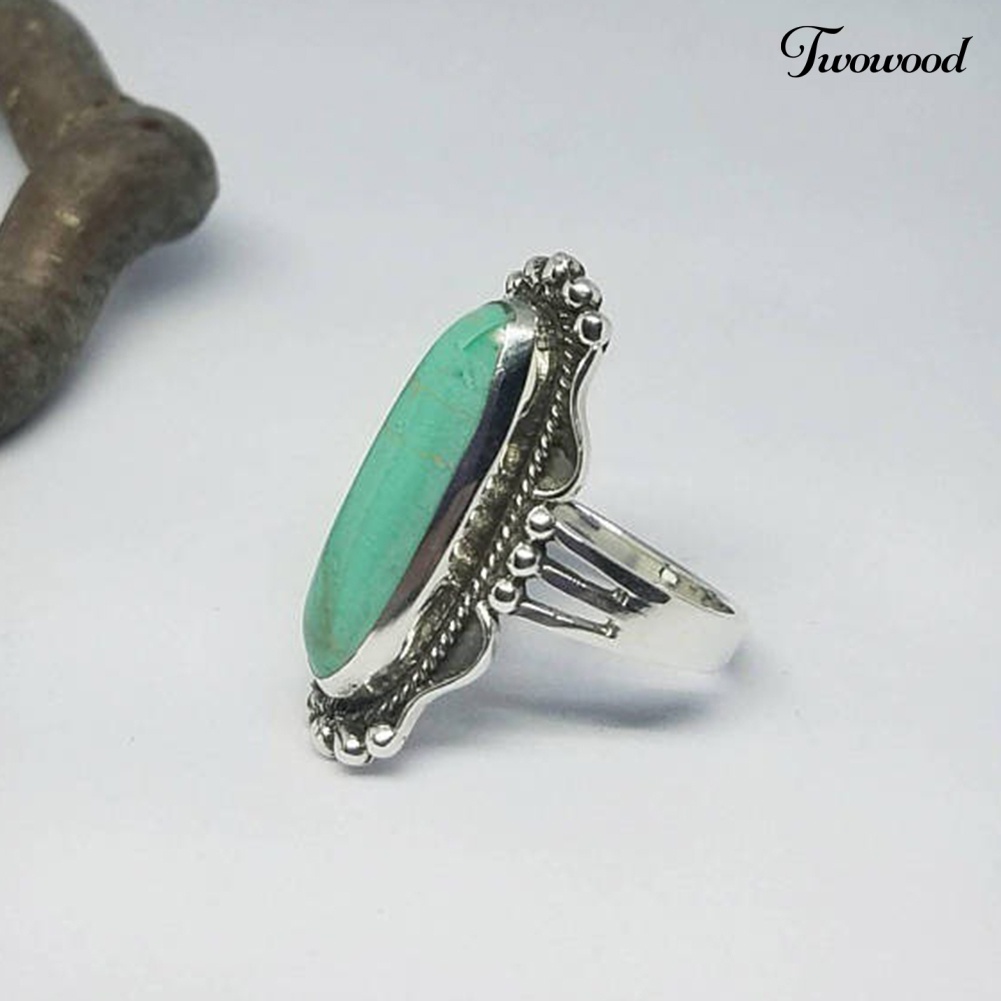 Cincin Turquoise Gaya Vintage Untuk Wanita