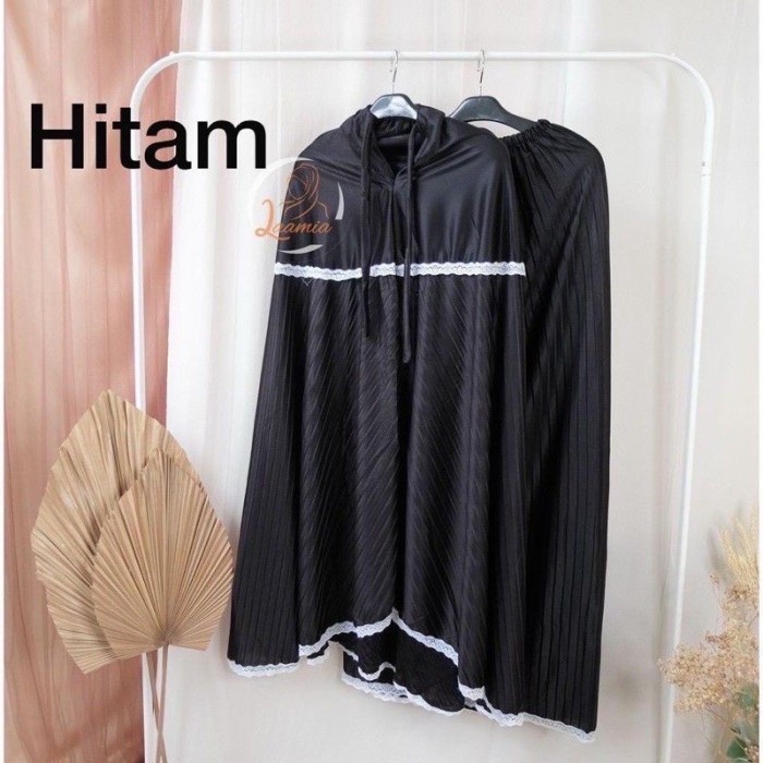 

(COD) HAMPERS MUKENA PLISKET AL-QURAN SET ALAT SHOLAT KADO WANITA ULTAH - Hitam, box Ied mubarak
