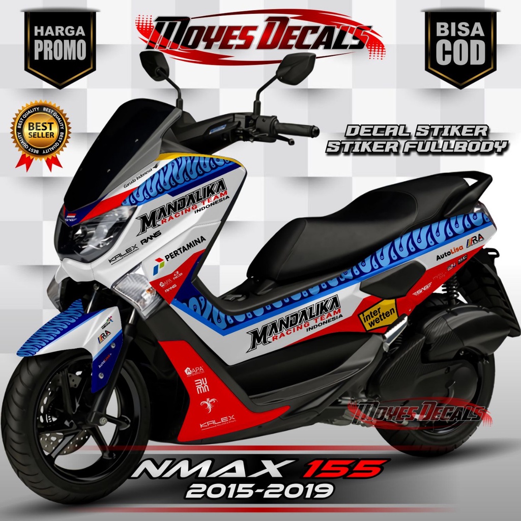 Bisa COD Decal Nmax 155 Full Body - Decal stiker nmax 2019 / nmax old motip mandalika. 2 warna