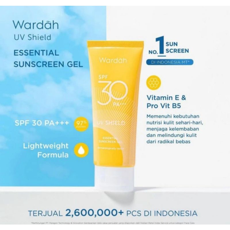 Wardah Uv Shield Essential Sunscreen Gel SPF 30 PA+++ 40ml