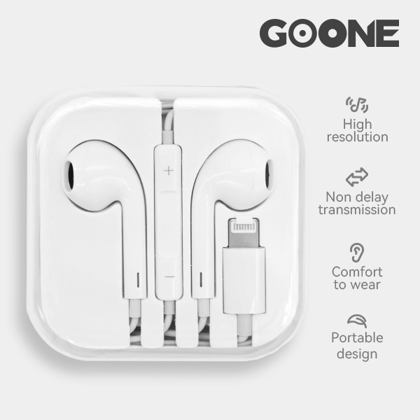 GOONE Headset Earphone 3.5 mm Gaming Musik Original In Ear Mikrofon Noise Cancellation Kabel Stereo Jack Audio Type-c Lightning iOS Android