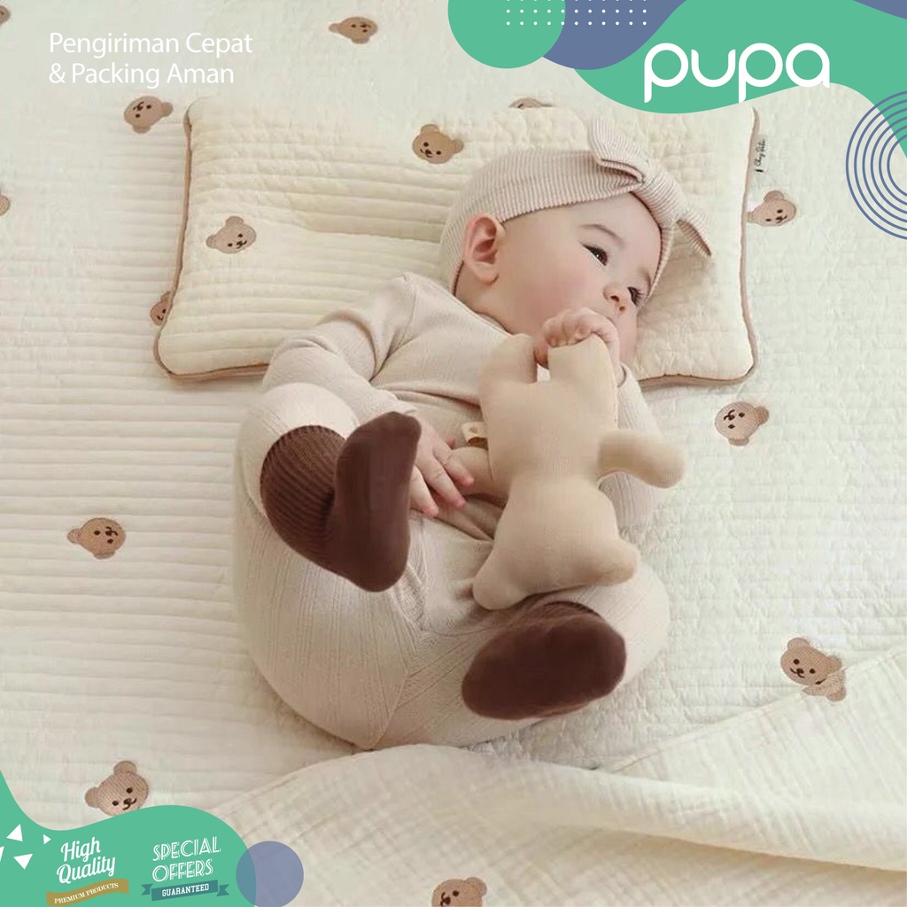 Baby Pillow Embroidery Pillow Newborn Bear, Tiger Korean / Bantal Bayi Bordir Beruang , Harimau Anti
