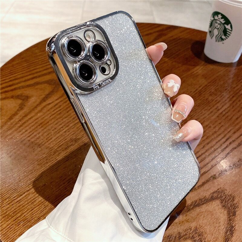 Soft case Transparan glitter Untuk iphone 14 13 12 11 Pro MAX XR XS MAX 7 + 8 Plus SE 2020