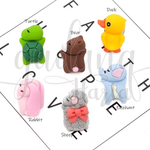 Pin Sleeping Animal Bros Tas Motif Bear Duck Rabbit Sheep Turtle Tuspin Lucu GH 208696