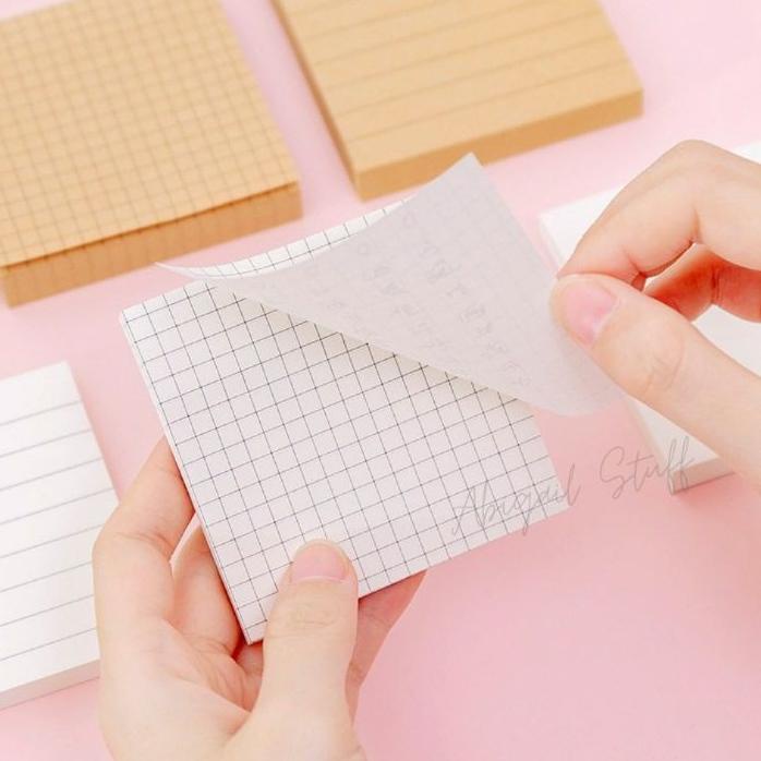 

ㅔ Sticky Notes Memopad Kraft and White Blank, Line, Grid ㅲ