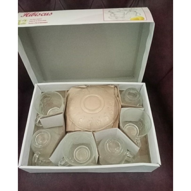 cangkir hibiscus 12pcs tea cup & saucer