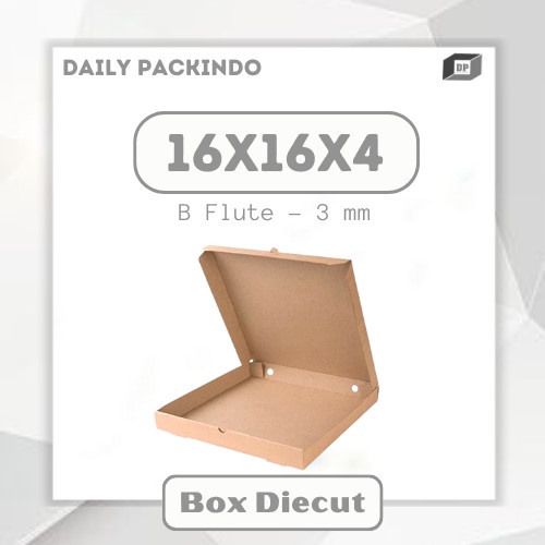 

Kardus/Dus/Packaging/Corrugated/Box Pizza Diecut Ukuran 16X16X4 Cm