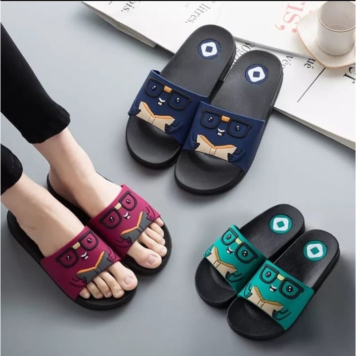 SANDAL SLOP WANITA TERMURAH KARTUN BERKACAMATA 36-40