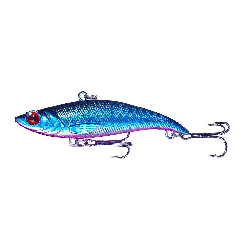 Hengjia 1pc Umpan Pancing VIB Casting Fishing Lure Tiruan Bentuk Ikan 7.5cm / 12.8g Sinking Bait Bahan Plastik Rattling Vibration Bait Fishing Gear