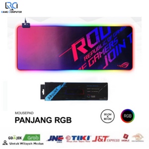 MOUSE PAD GAMING RGB LED XL BESAR PANJANG USB MOTIF ROG ANTI SLIP