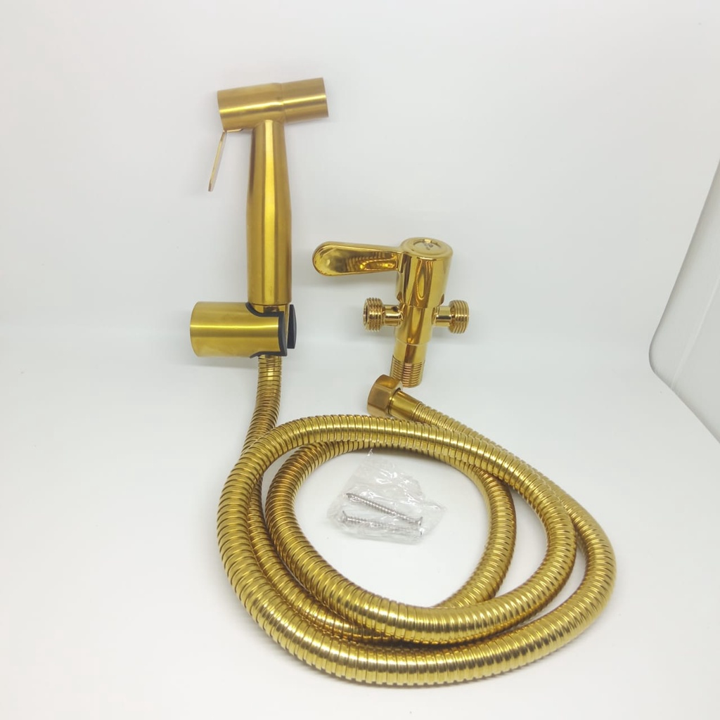 1 Set Jet Closet Shower Cebok Stop Kran Classic Gold Stainless Steel 304 Drat 1/2 Inch