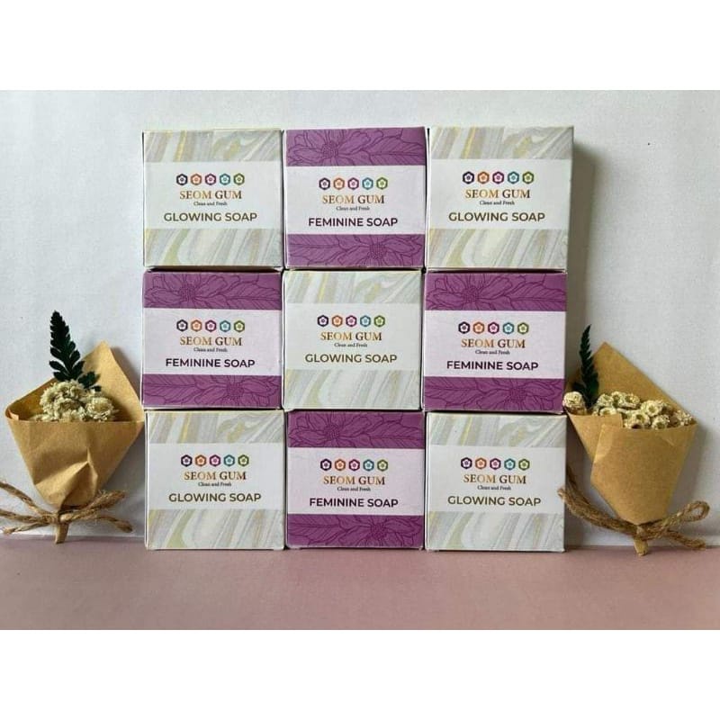 10 PCS SABUN SEOM GUM  GLOWING SOAP DAN FEMINIM SOAP ORIGINAL ASLI  BERGARANSI 100%