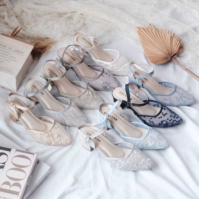 CELLENE MAURA Lace Heels (2/2) / brukat heels wanita 7cm 5cm wedding shoes