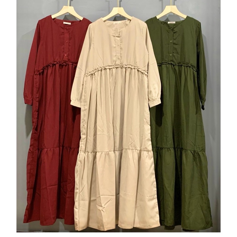 Gamis Polos St yves Mom Busui Bahan Katun Linen