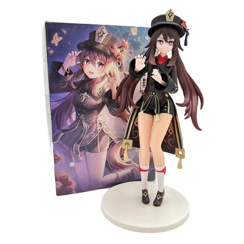 Lanfy Genshin Impact Action Figure Hadiah Case Komputer Ornamen Model Anime Model Figuals Dekorasi Desktop Model Anime Mainan Koleksi Figure Ornamen Rumah Hu Tao Figure