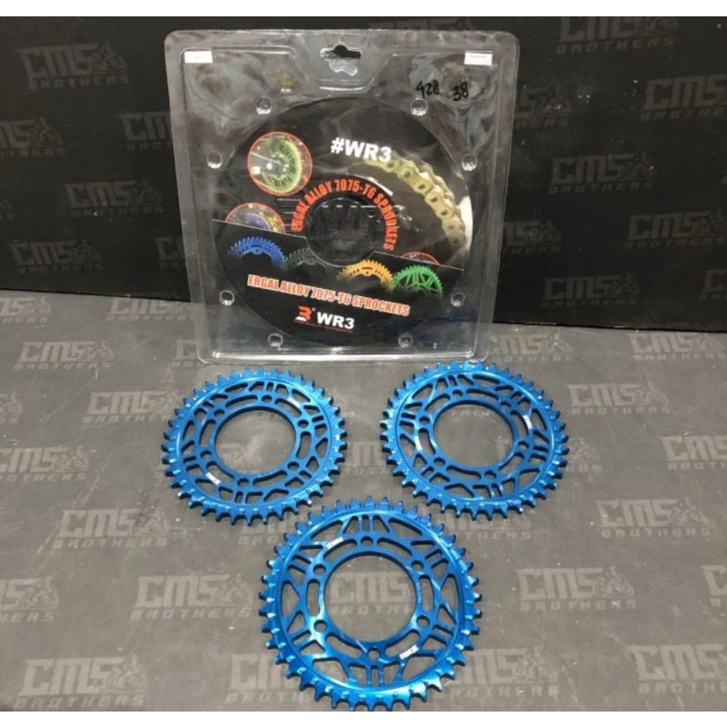 gear Gir BelakangMerk WR3
For Kawasaki Ninja RR
Ukuran 428-38/39/40