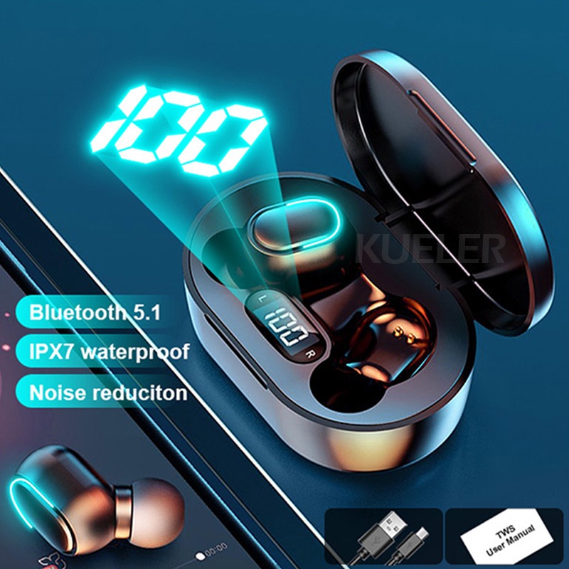 Earbuds Bluetooth LED Airdots TWS E7S Earphone Bluetooth HiFi Stereo Smart Touch Wireless Earphone dengan Mic Headset Bluetooth Android