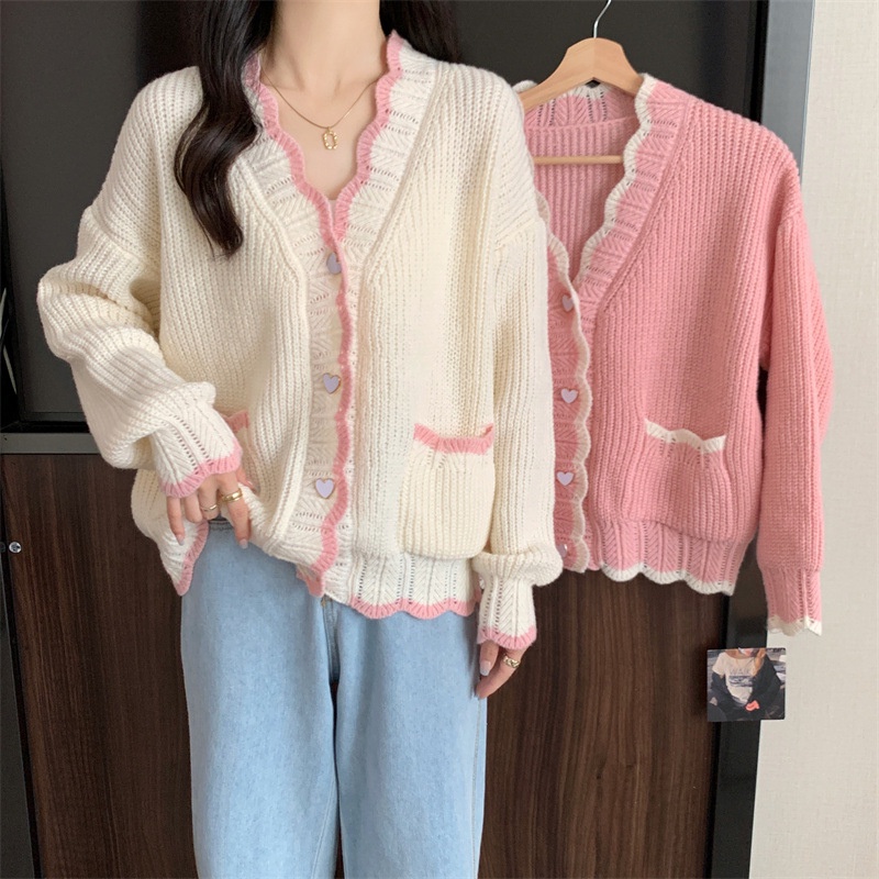 Candy Sweater Cardigan Top Warna Pastel - Atasan Wanita Kardigan Rajut Knit Import - TM (CX1646)