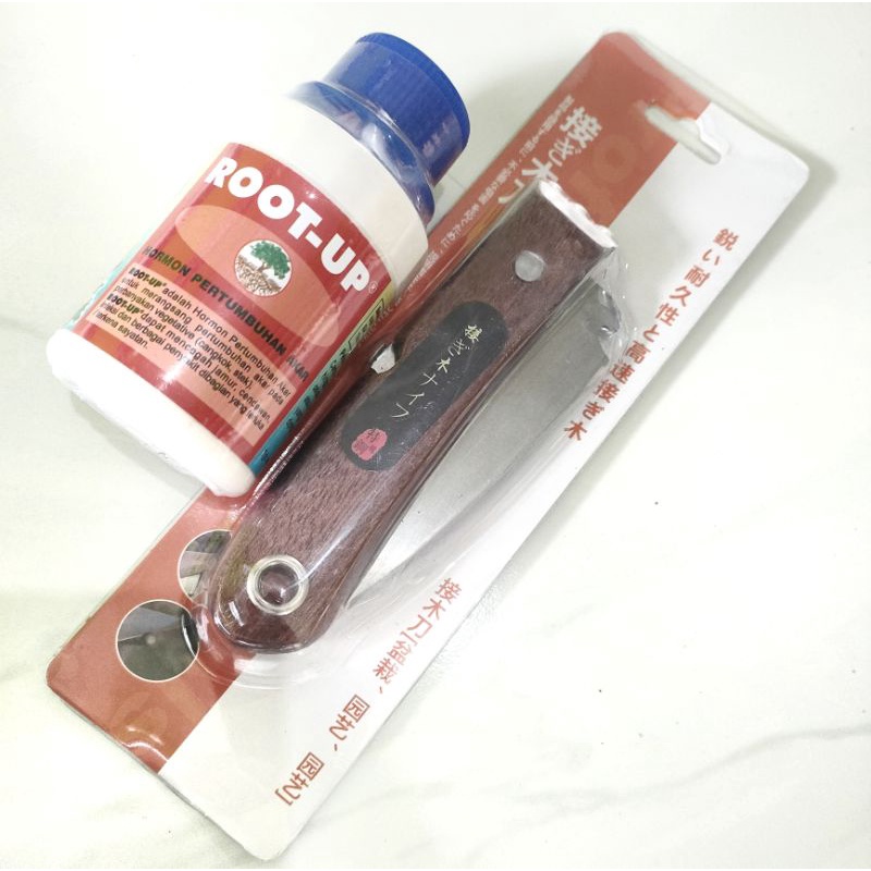 Alat Berkebun,  Satu Paket, Pisau Lipat Okulasi dan Cangkok Plus Root Up