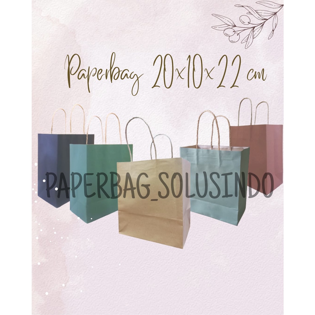 

[Min pemesanan 5] Paperbag / Kantong Kertas Warna 20X10X22 cm / PAPERBAG (A) 20X10X22