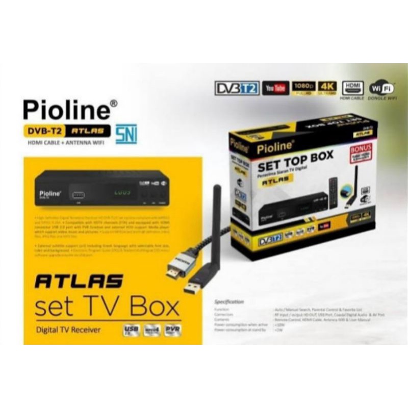 SET TOP BOX TV DIGITAL PIOLINE DVB-T2 ATLAS / STB PIOLINE ATLAS