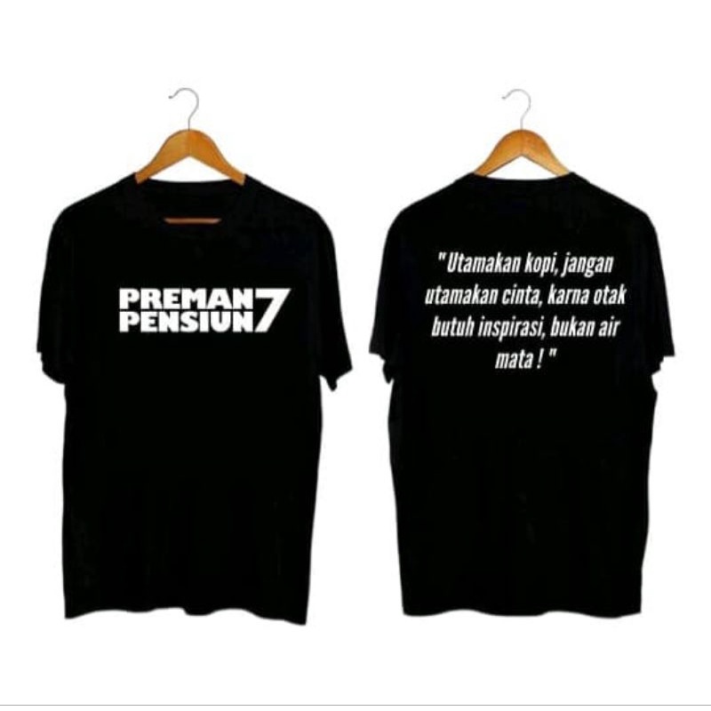 Kaos Distro Preman Pensiun 7/T-shirt Distro Catoon sablon DTF pria dan wanita