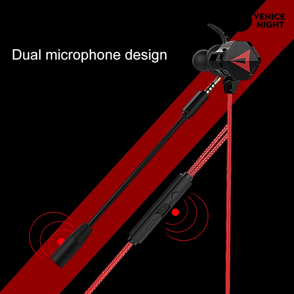 (VNEP) (Berkabel) Headphone Gaming Earphone Stereo In-Ear Universal dengan Mikrofon untuk iPhone Android