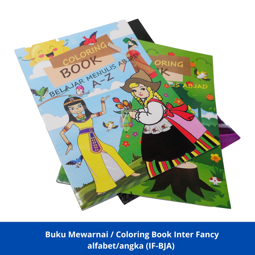 

Buku Mewarnai anak / Coloring Book Inter Fancy alfabet/angka (IF-BJA)
