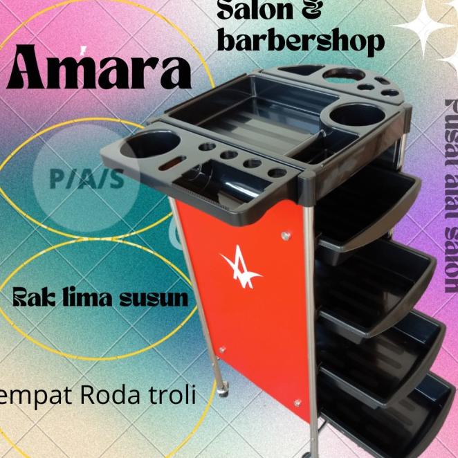 Rak Salon / Rak Troli Salon / Rak 5 Susun / Rak Salon & Barbershop