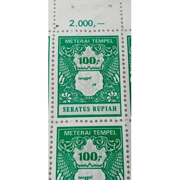 

Meterai Tempel Seratus Rupiah Penggunaan Tahun 1981,1982,1983,1984,1985 (S160)