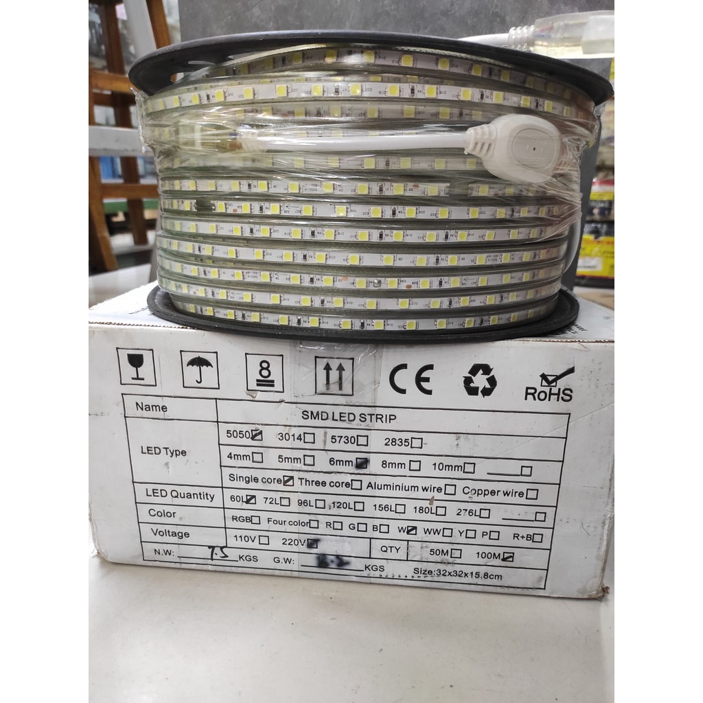 LAMPU LED STRIP 5050 SMD - BRILLIANT - PUTIH