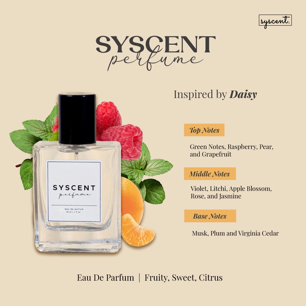 SYSCENT PERFUME Inspired DAISY (PARFUM WANITA / PARFUM UNISEX)