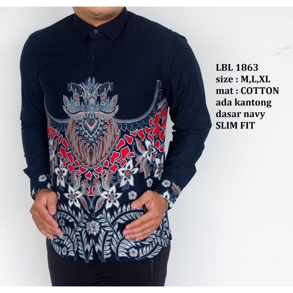 KEMEJA BATIK PRIA SLIM FIT BAJU BATIK PRIA SLIM FIT PREMIUM LBL1863