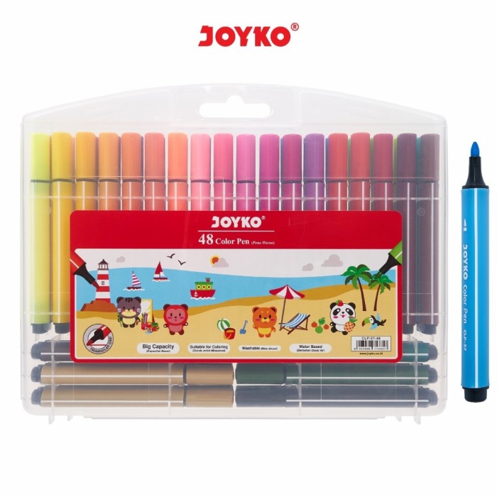 

[COD AKTIF] Spidol JOYKO 48warna CLP57-48/Color Pen Warna/Spidol 48 Warna Warni