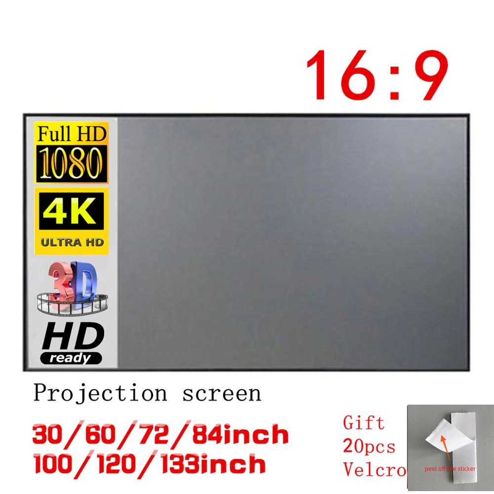 Layar Proyektor Portable 100 Inch / Screen Projector / Layar Proyektor Portable Murah - Silver