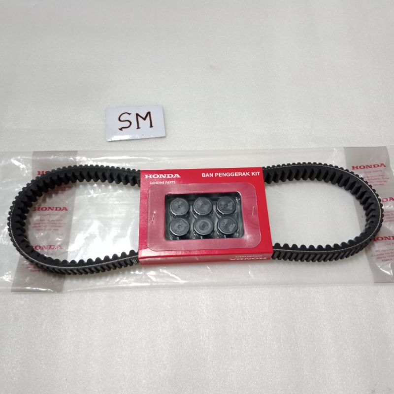 V Belt Van Belt Tali Kipas Plus Roller Honda Genio Beat LED ECO Street K1A 23100-K1A-BA0 Asli Origin