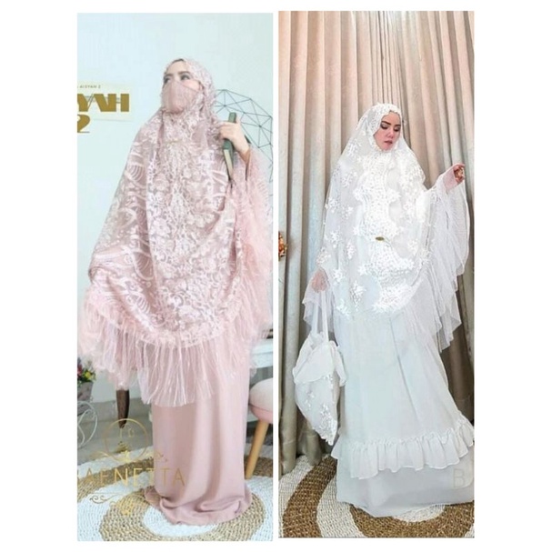 MUKENA Ameenah Putih Luxuury / Mukena Aisyah Vol 2 / Mukena Baenetta