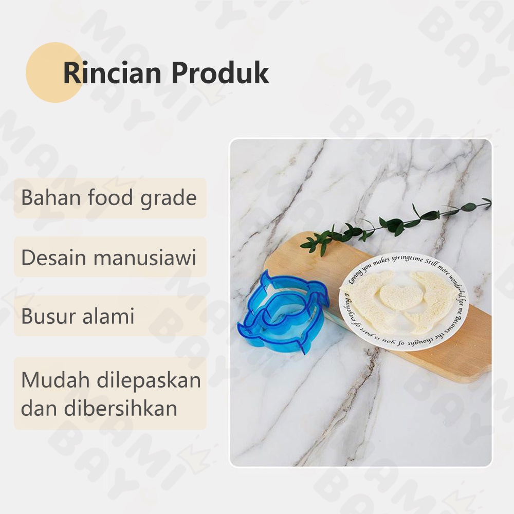 Mamibayi Cetakan Pemotong Roti/Cetakan bekal anak Biskuit Sandwich DIY