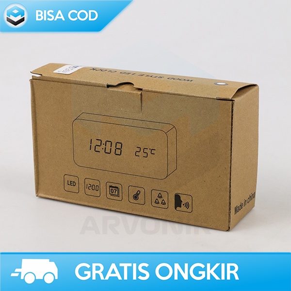 JAM ALARM DIGITAL ALARM CLOCK WITH TEMPERATURE JAM WEKER MEJA 4xAAA