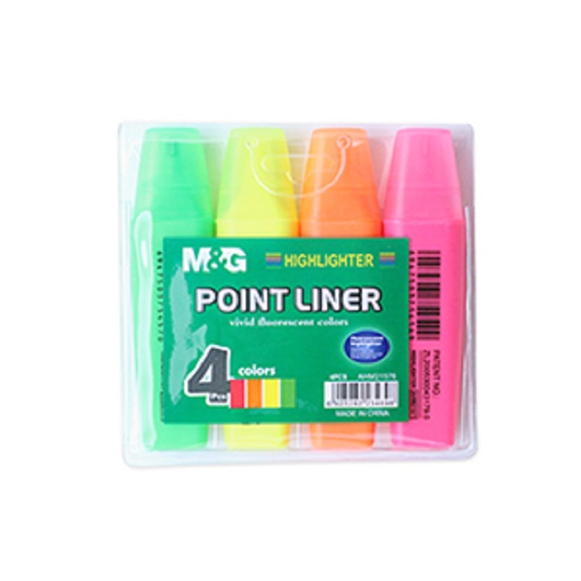 

Highlighter 4 Color Set M&G 106106 - Yellow/Green/Orange/Pink