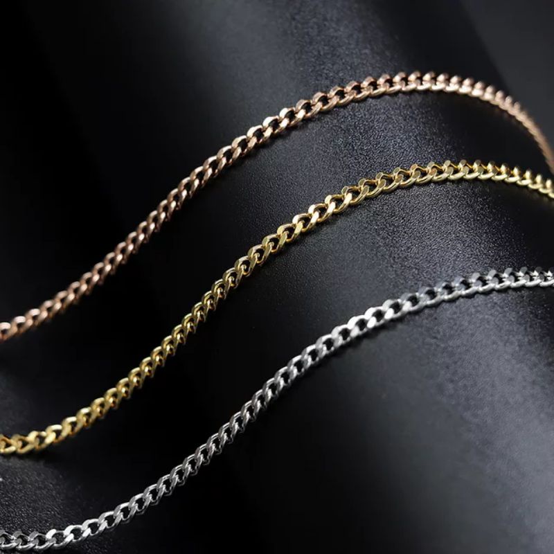 Kalung rantai titanium perhiasan import anti luntur