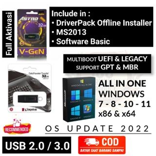 Flashdisk 32GB Installer Windows 7 8.1 10 11 All In One Full Aktivasi